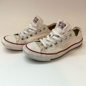 Converse low top white canvas sneakers